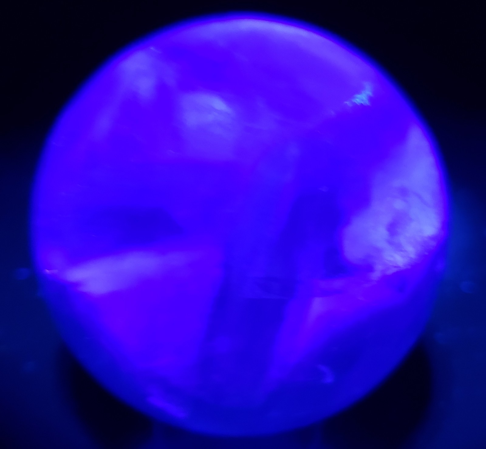 2.6″ Green and Purple Fluorite Quartz Crystal Sphere Ball Orb Rainbow UV, 488g