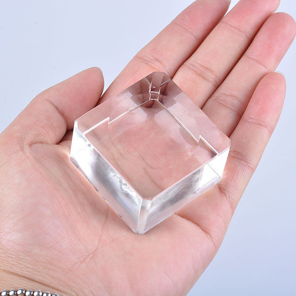 10PCS Glass Sphere Square Dimple Blocks Crystal Ball Display Base Stand Holder