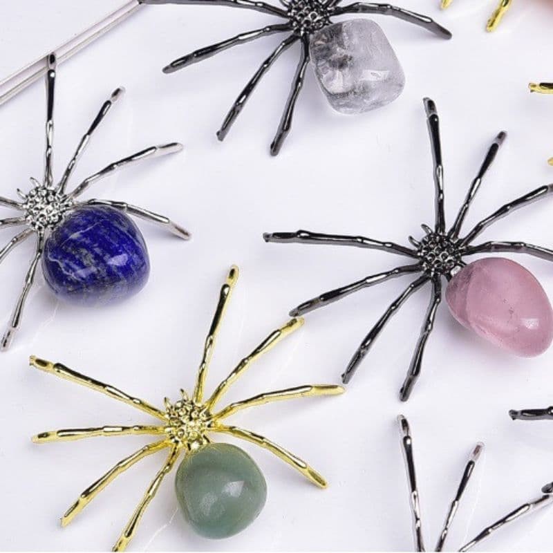5 Pcs Natural mixed Agate Reiki Gemstone Spider Crystal Quartz Healing Decorate