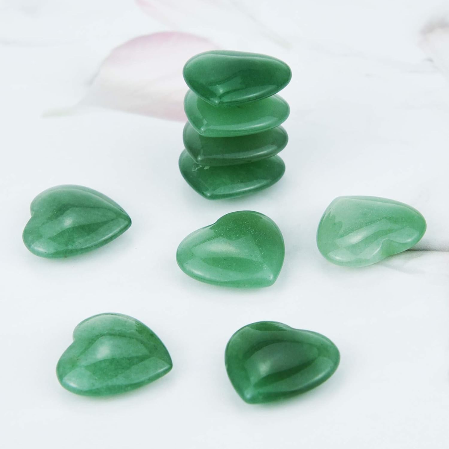 Cherished 0.8 Inch Aventurine Heart Stones – Chakra Balancing & Stress Relief