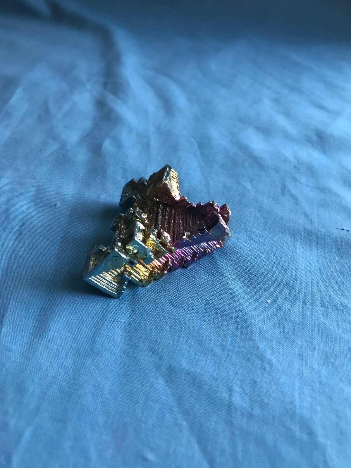 Pretty 1.51 Ounce 1-7/8” x 1-7/8” x 3/4” Piece of Rainbow Bismuth Crystals