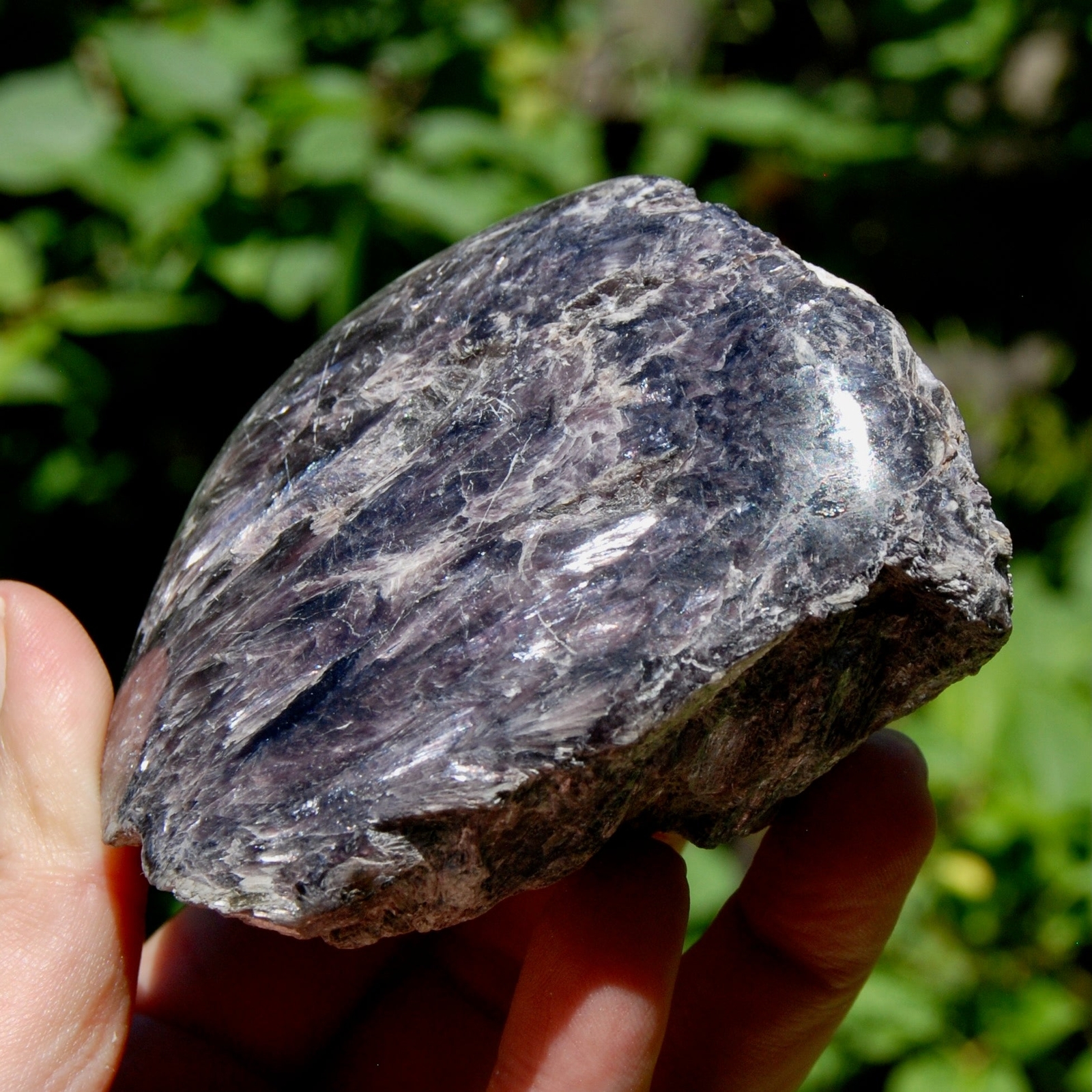 3.75in 384g Flashy Gem Lepidolite Crystal Semi Polished Freeform, Madagascar spl
