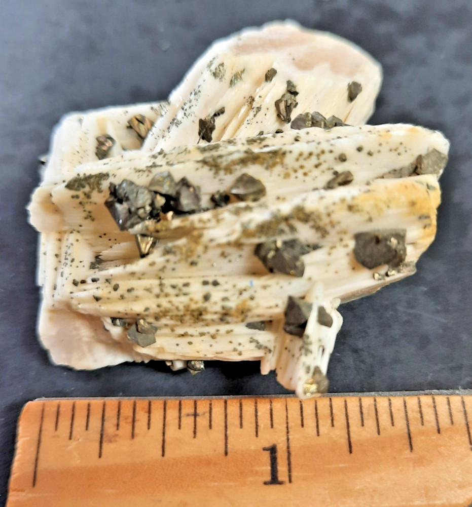 Pyrite Crystals on Barite, Morocco 2 1/2 x 1 5/8th x 1 inch