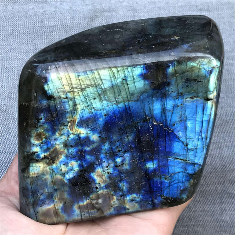 980g Natural Labradorite Quartz Crystal Spectrolite Mineral Reiki healing