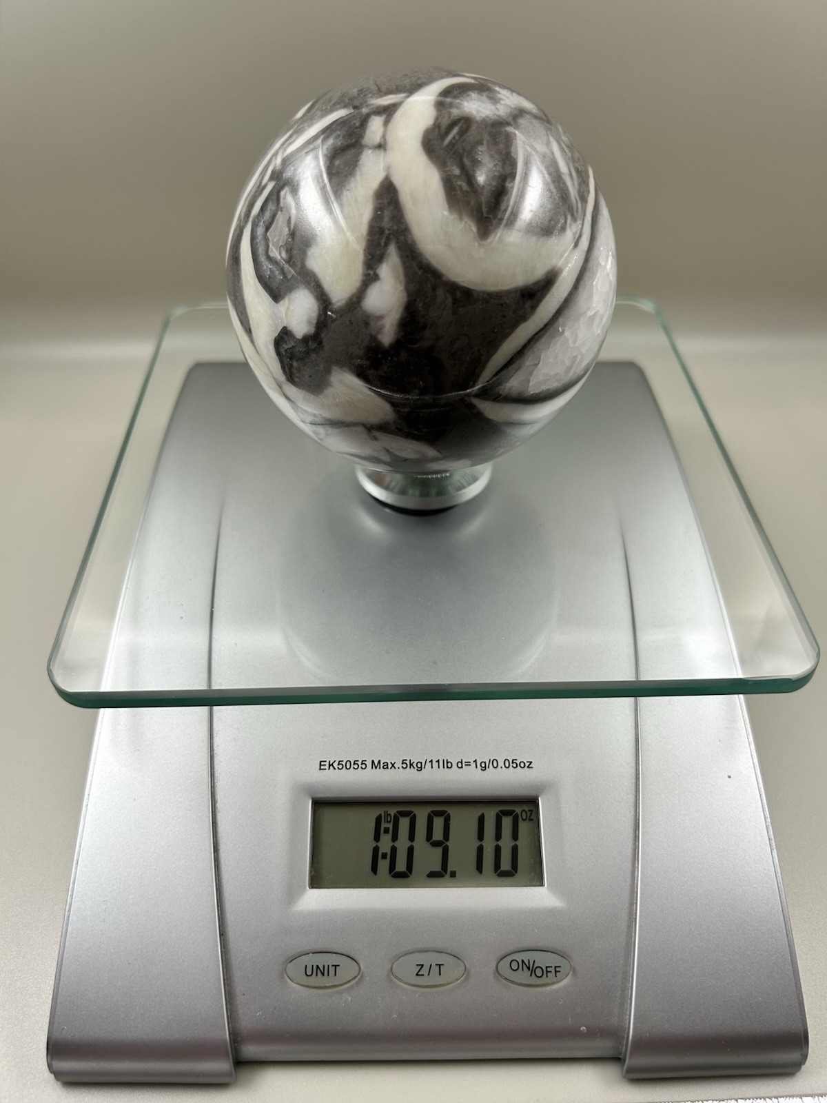 Zebra Marble/Zebra Jasper/Zebra Stone Crystal Sphere Polished Ball 3″