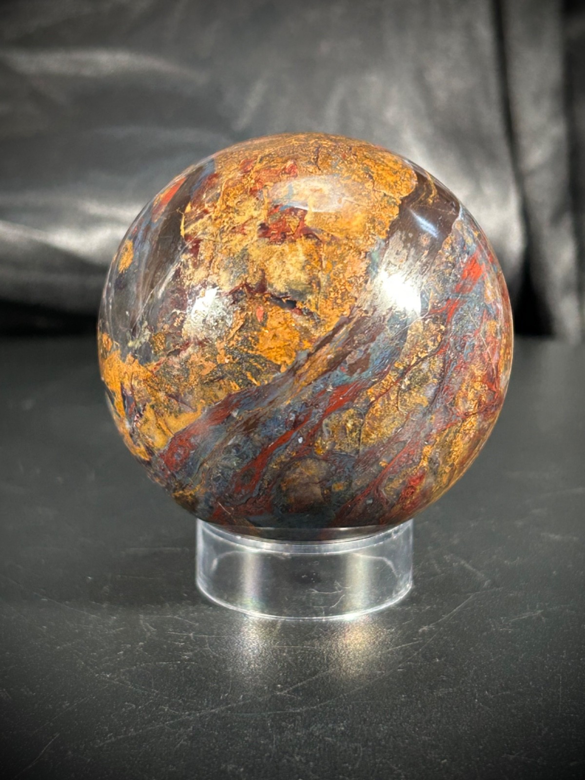2.3″ Pietersite Sphere On Acryic Stand 10.2oz (290 grams)