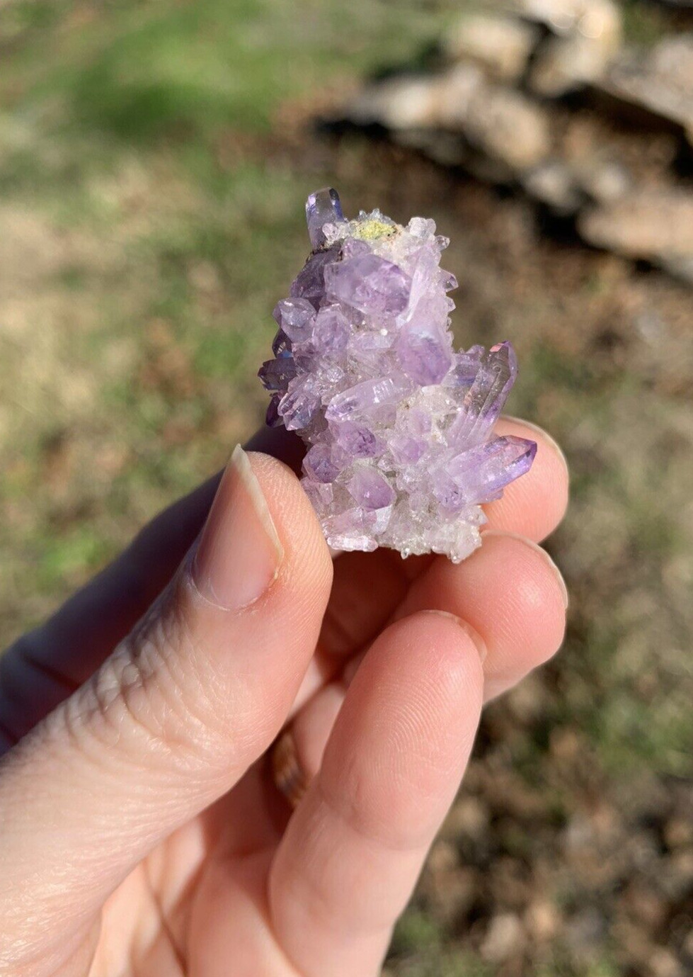Vintage Mini Purple Lilac Amethyst Crystal Cluster, Veracruz Mexico