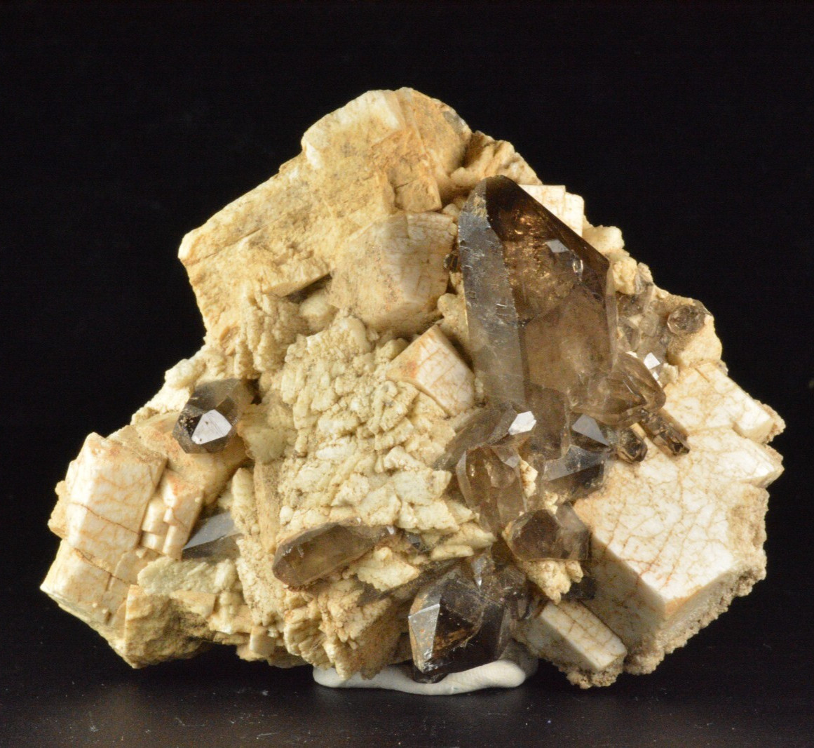 Smoky Quartz, Microcline Feldspar, Mineral Mountains, Utah