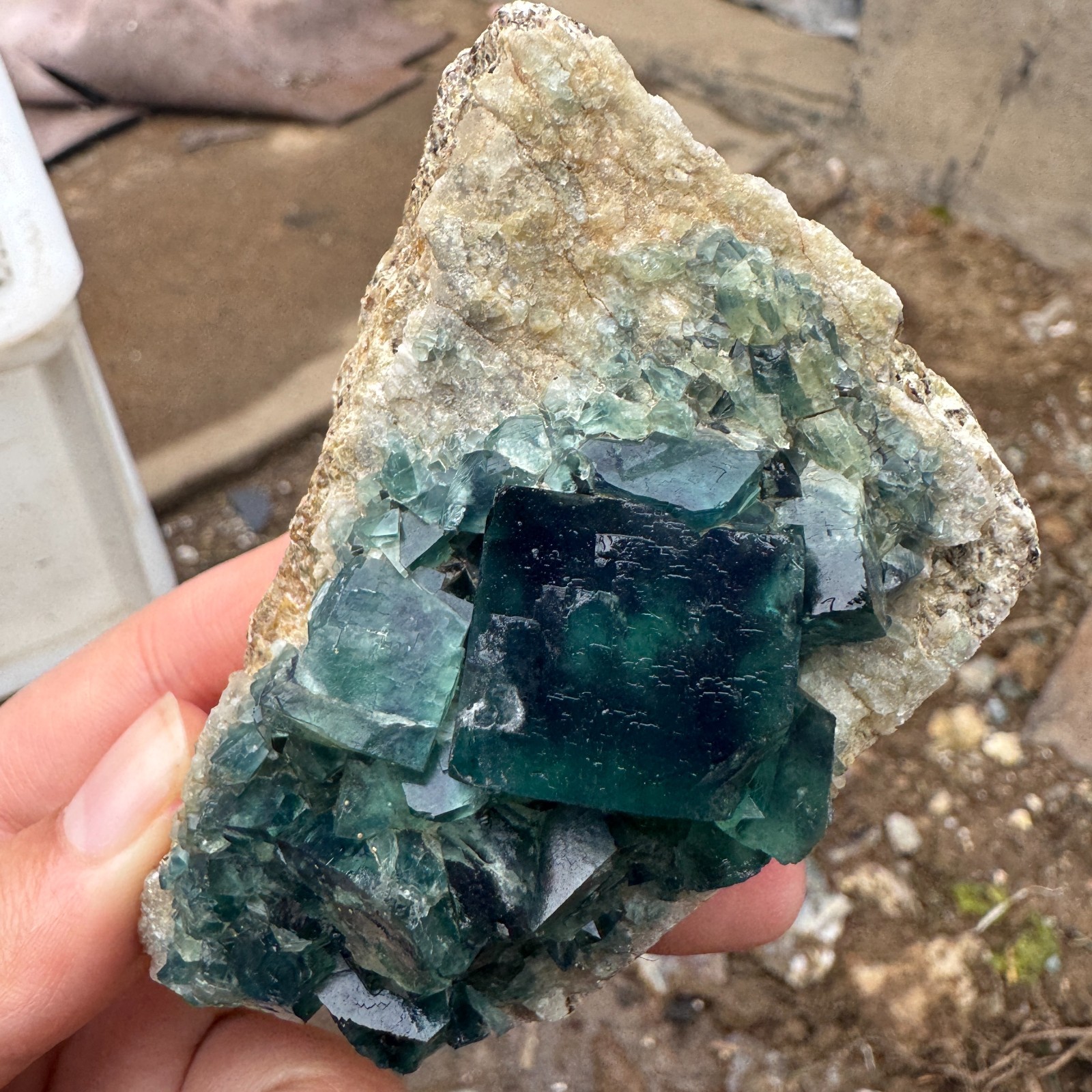 200G Natural cubic green fluorite crystal cluster rough mineral specimen Healing