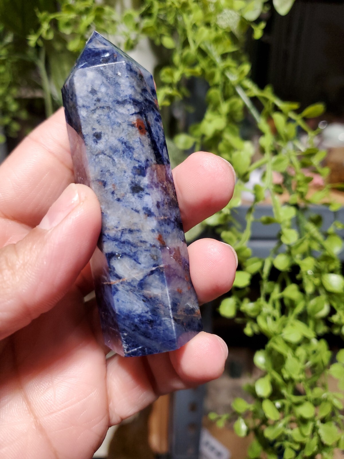 Natural Sodalite Healing Crystal Wands Obelisk Reiki Tower 3.5″
