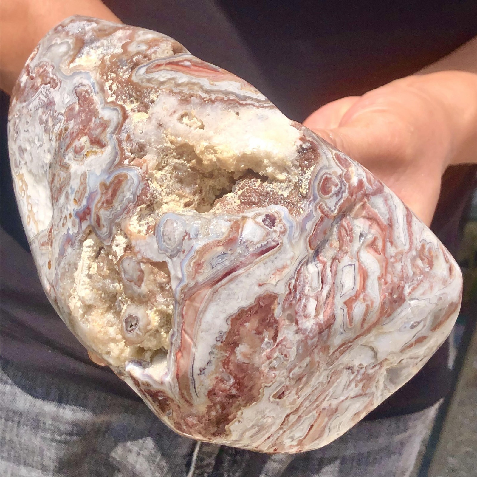5.76lb Natural Crazy agate stone quartz crystal cluster mineral samples