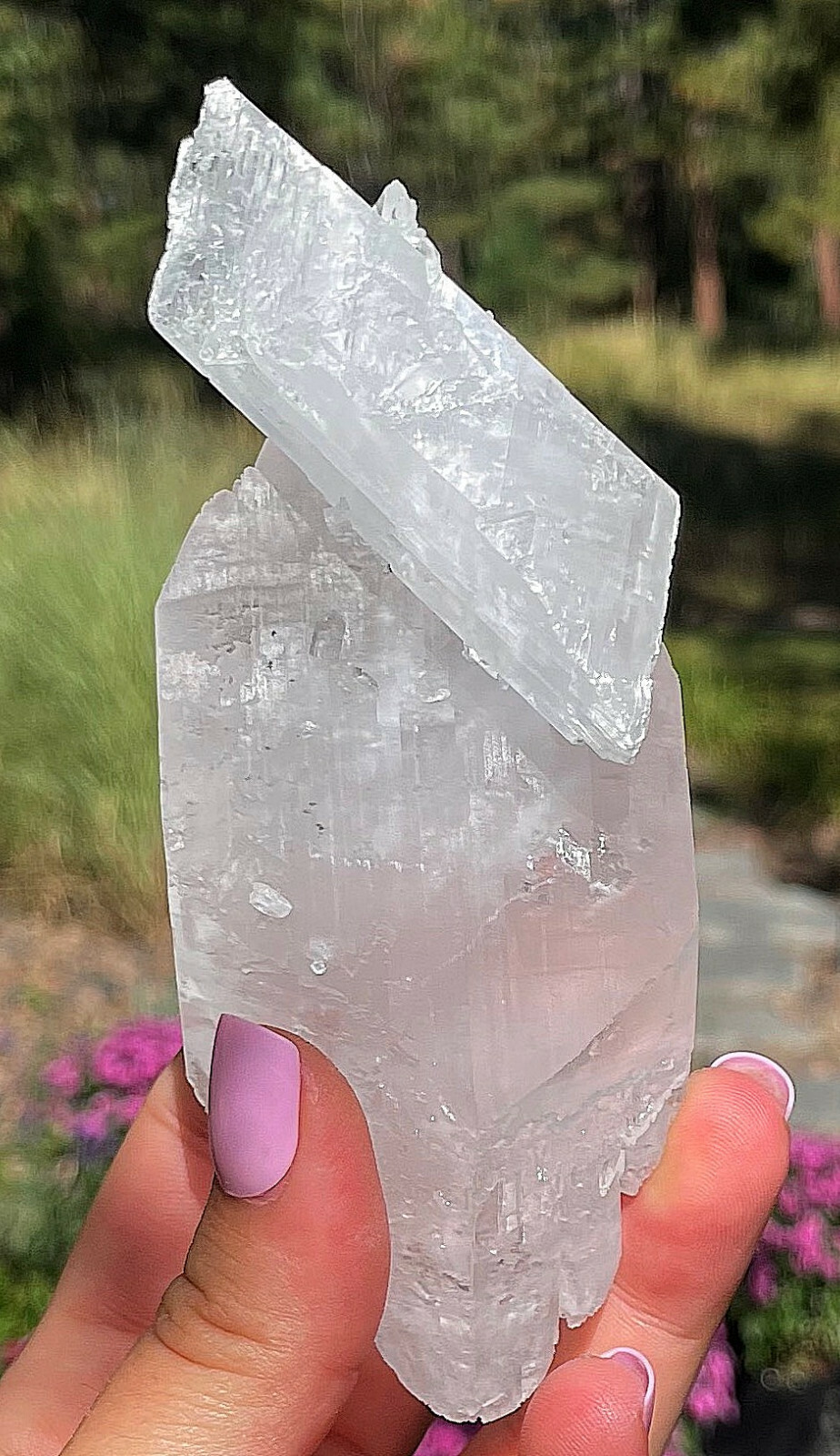Beautiful Crystallized Gypsum Selenite Super Crystals Old Time Piece 12.5 Cm’s
