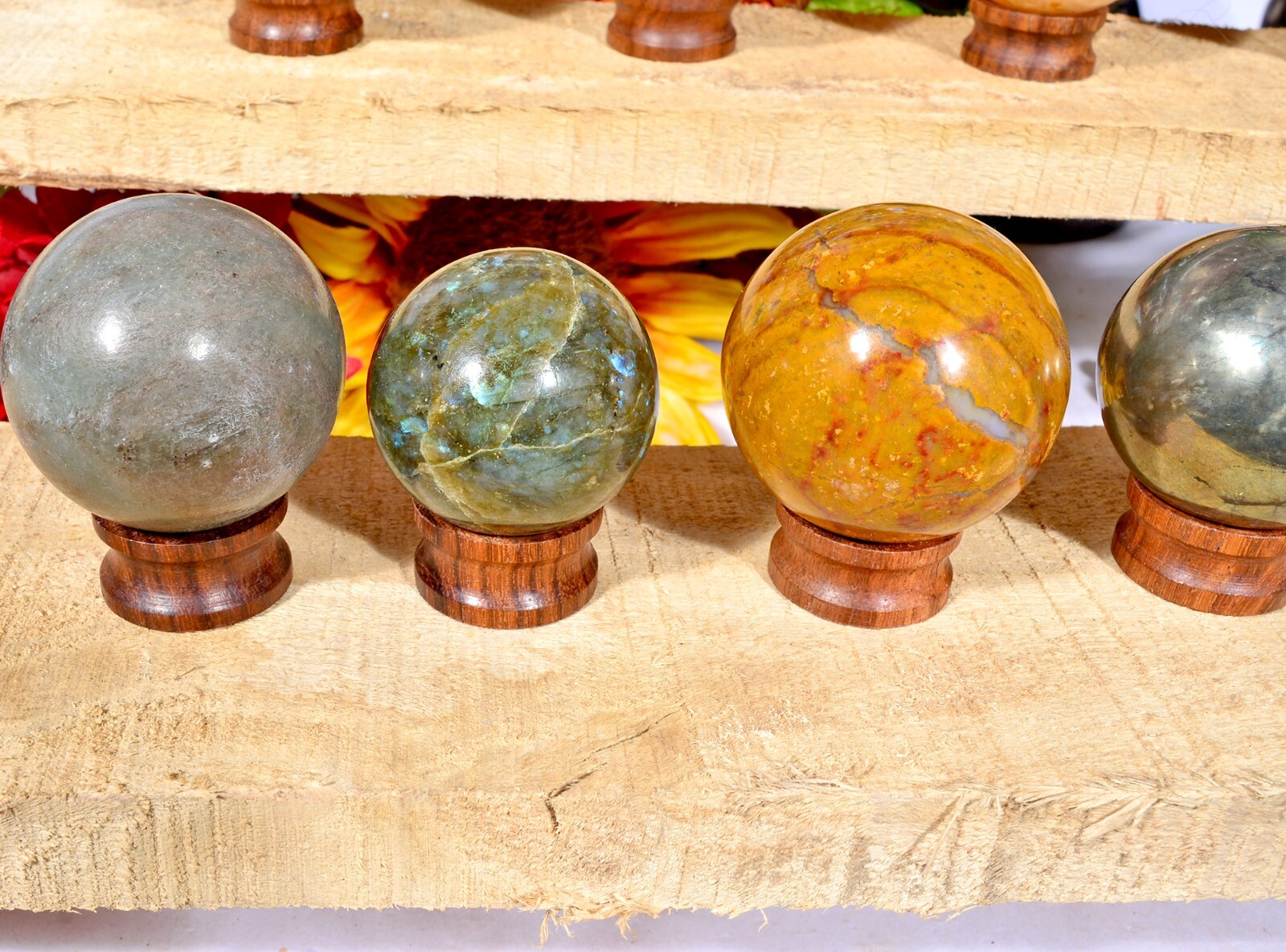 2.9 Kg/19 Pcs Natural Multi Color Huge Gems Sphere Crystal Mineral Healing
