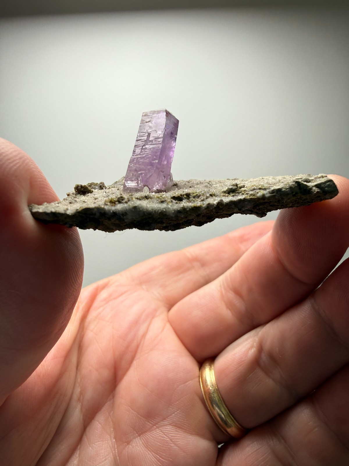 NICE single Amethyst crystal on Matrix from Veracruz, Mexico- Super Deal! $32!