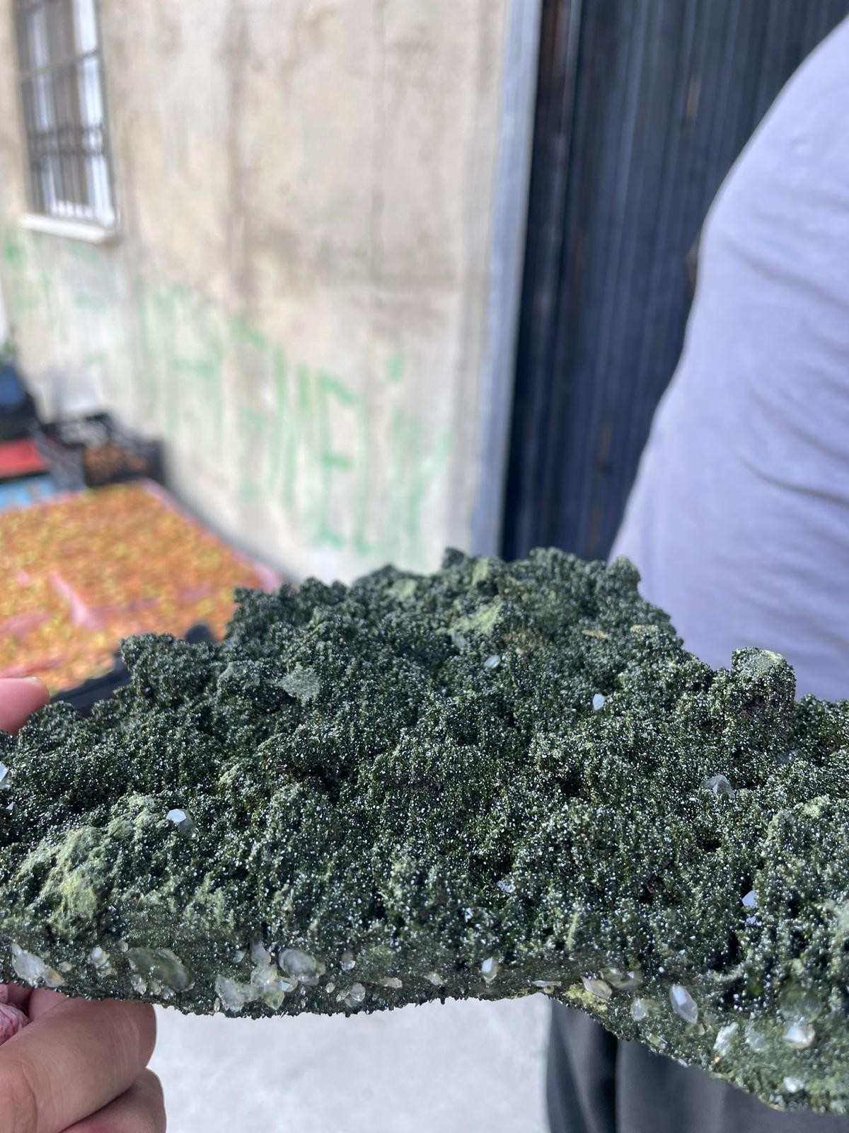 Large Natural Green Mineral Specimen – Believed to be Epidote – Raw Crystal Clus