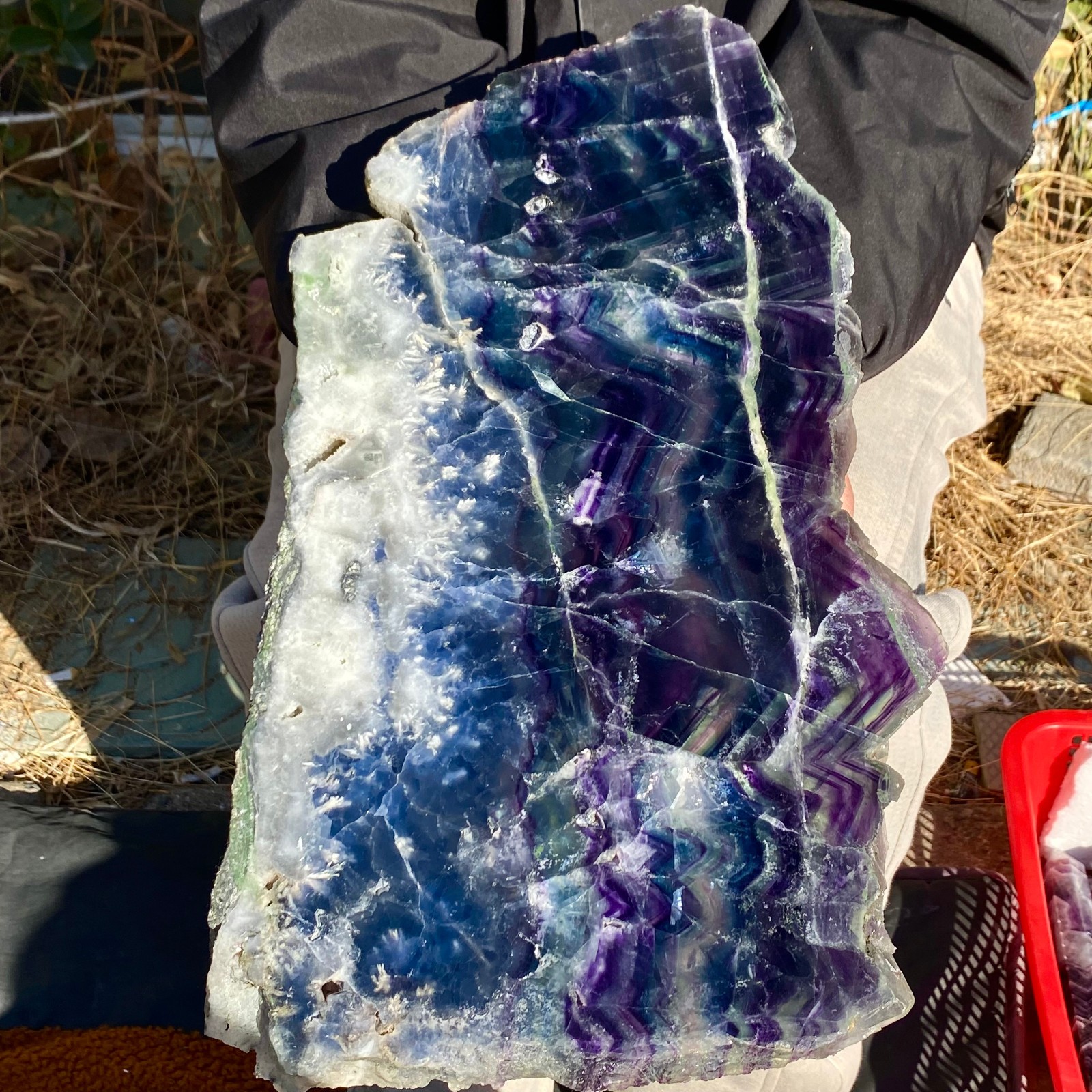 10.8LB Natural beautiful Rainbow Fluorite Crystal flake original stone specimen