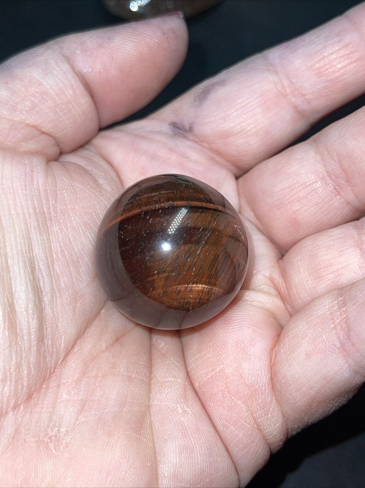 Red Tiger’s Eye Crystal Sphere Orb Ball Marble 27.1mm