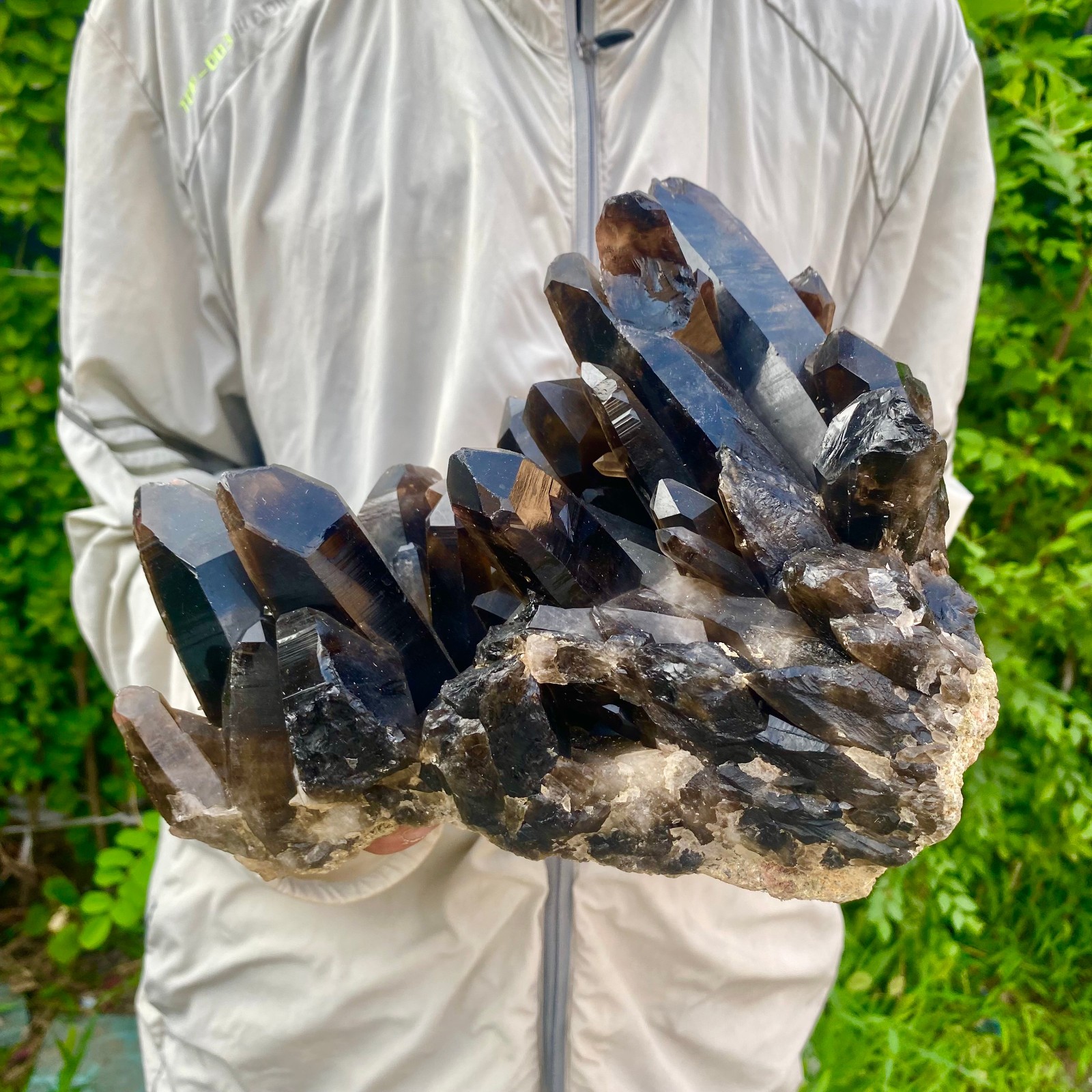 7.93LB Natural Black Smoke Color Quartz Cluster Crystal Specimens Mineral Healin