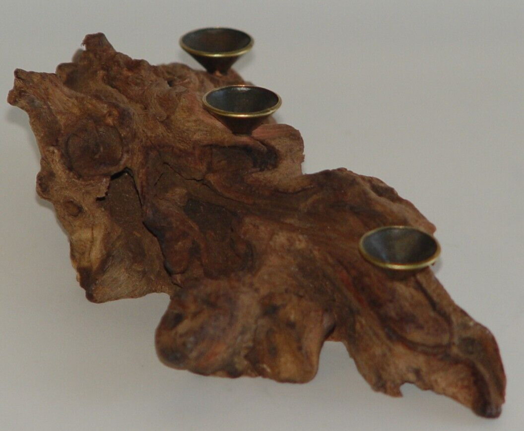 Natural Driftwood Multi (3) Sphere Holder Wood Nature Earth Unique Stand Display