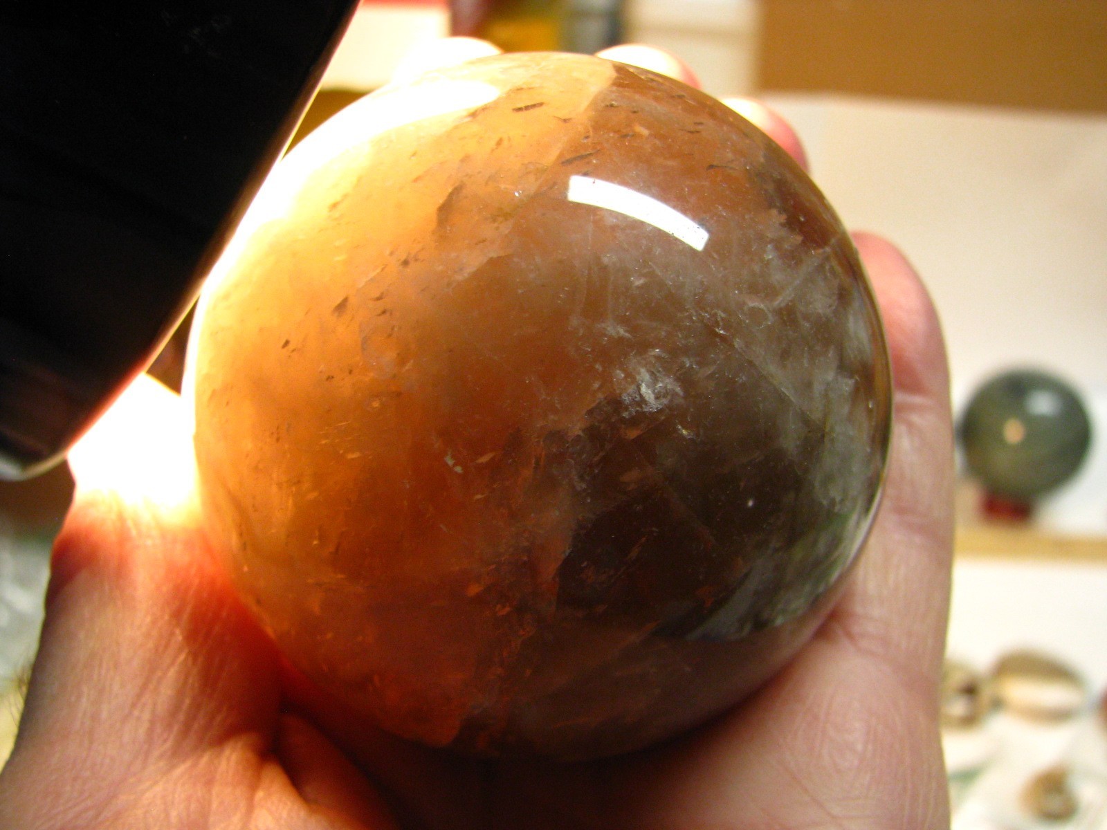 2.97lbs 3 SPHERES 1.1lb VERDE ANDEER 1lb SMOKY QUARTZ YOOPER W/STANDS BRAZIL#328
