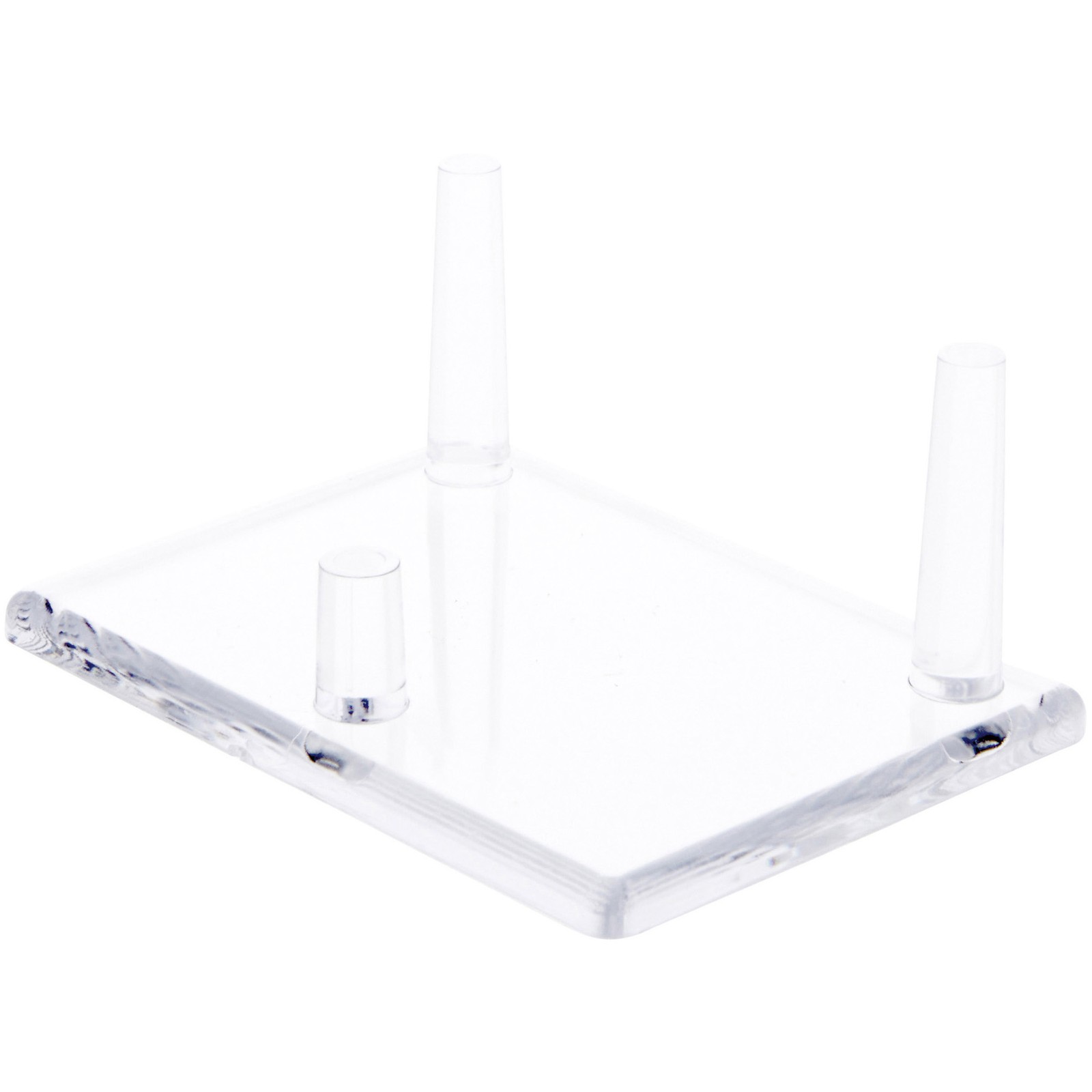 Plymor Clear Acrylic Rectangle Base w/ 3 Prongs for Mineral 1.5″ x 3.375″ x 2.5″