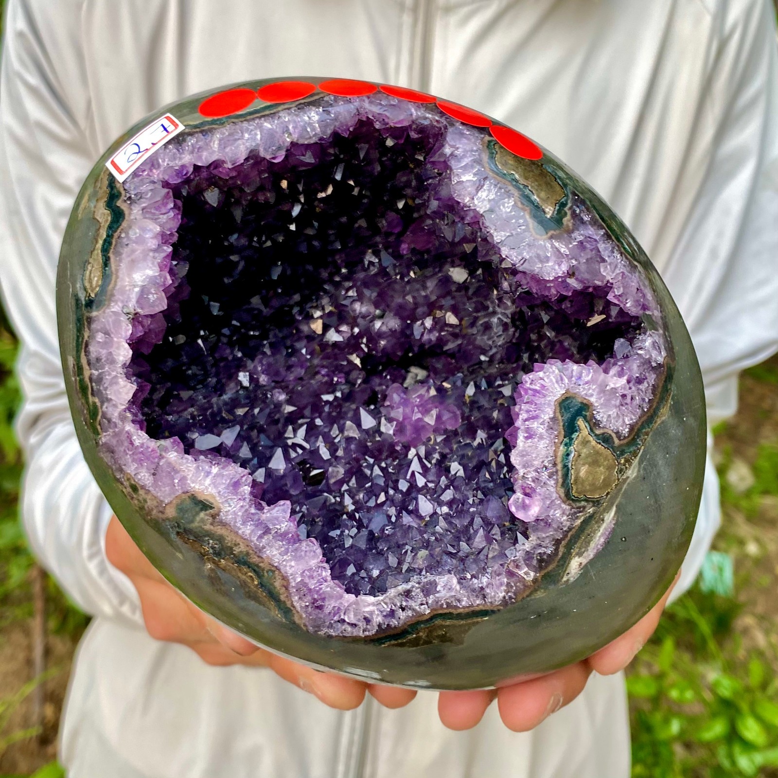 5.95LB Natural amethyst Dinosaur egg Quartz Crystal specimen healing