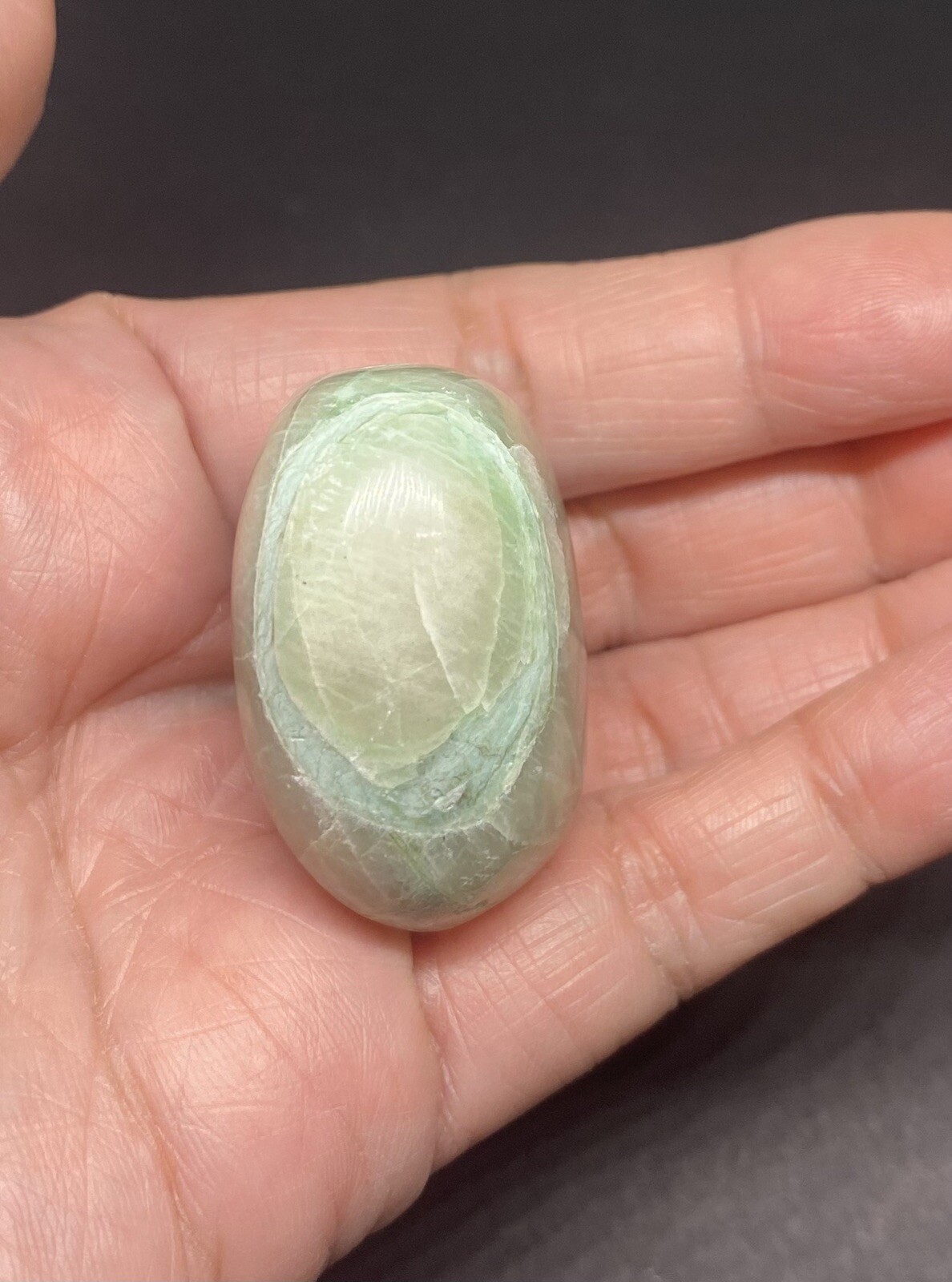 Garnierite Palm Stone From Madagascar 45.4g Over 1 1/2in