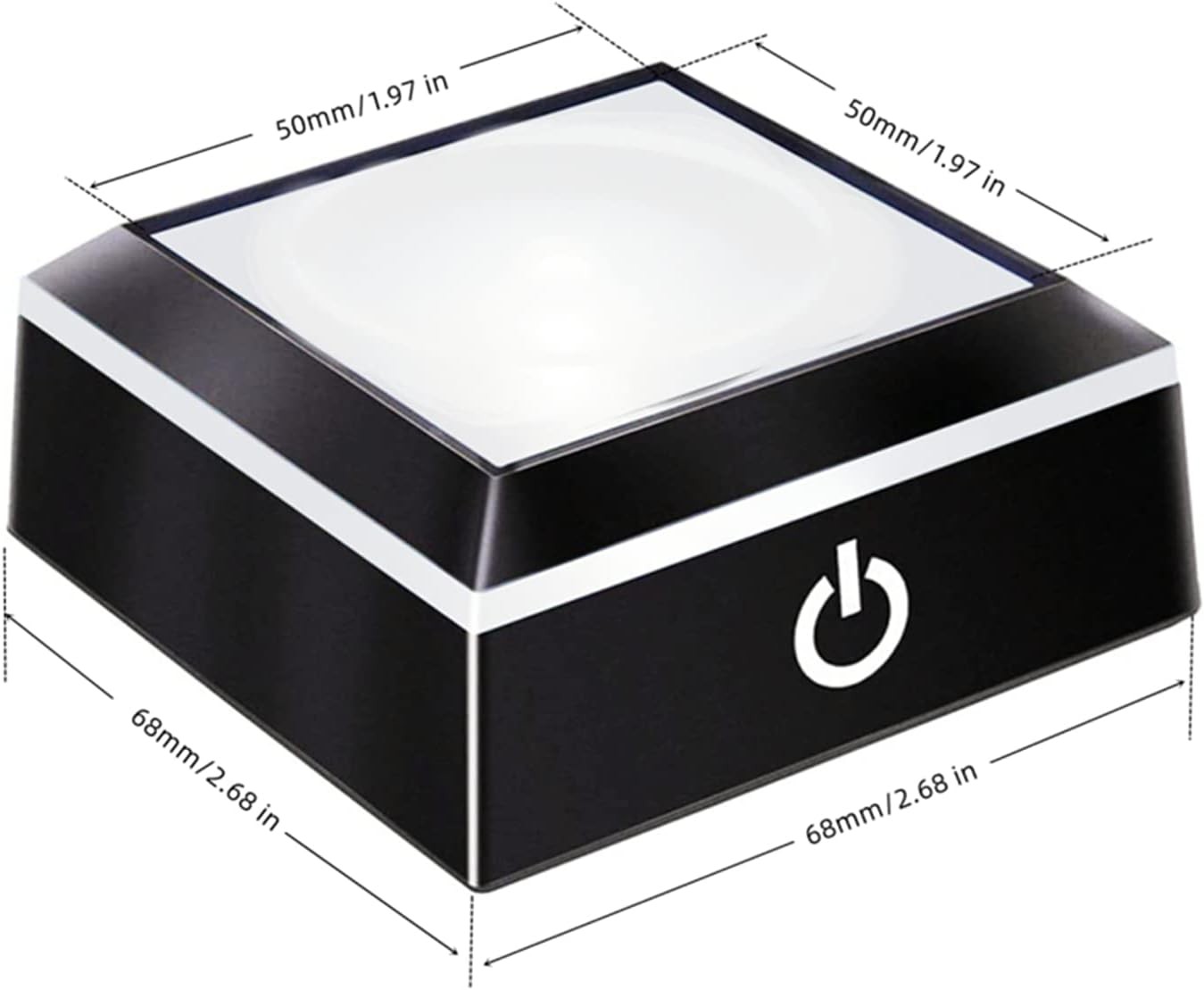 LED Light Base Square Stand Non-Slip Multicolor Display for Crystal Spheres
