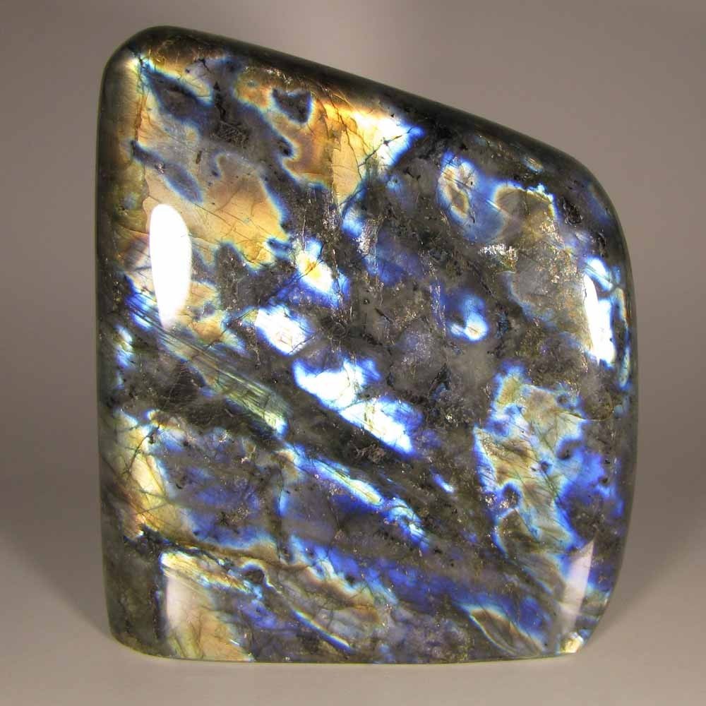 4.9″ LABRADORITE Polished Gemstone Freeform Standup – Madagascar – 2.9 lbs.