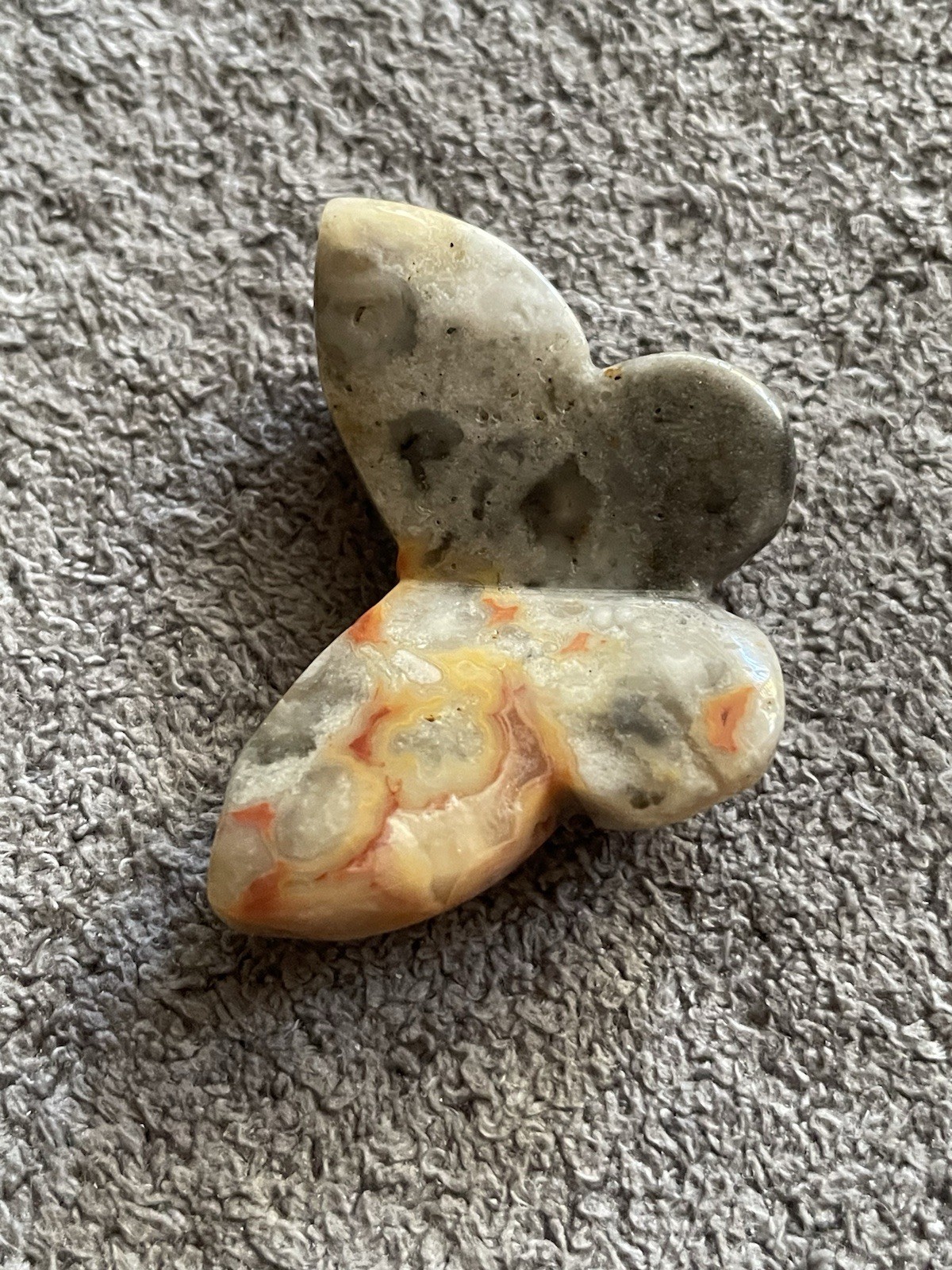 Crazy Lace Agate Crystal/Gemstone Mini Butterfly Carving 14G 1 1/2″ x 1 1/4″