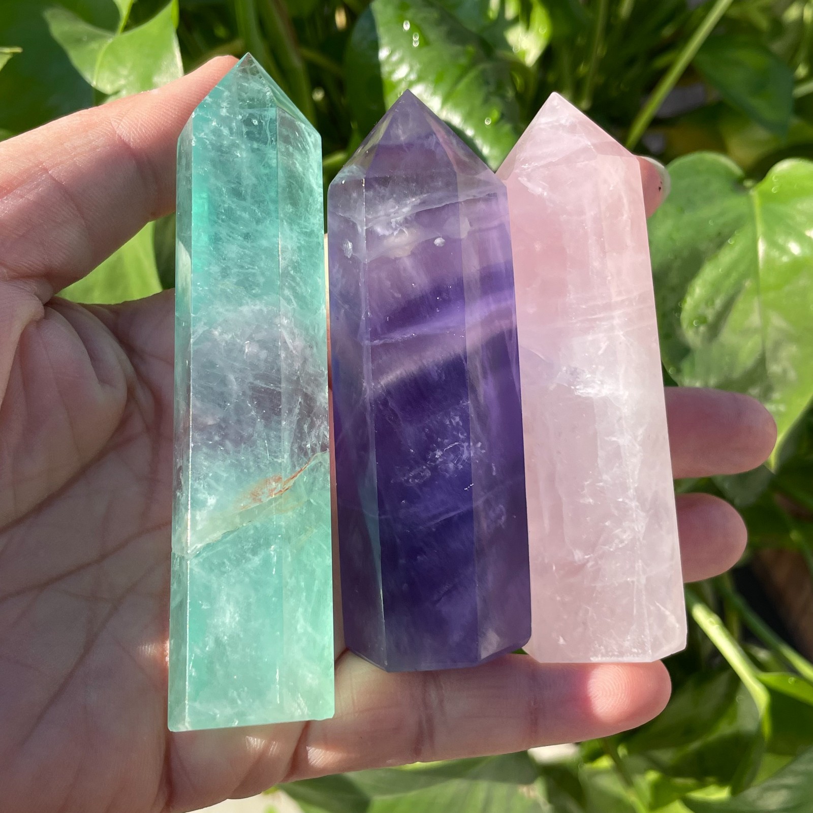 16pcs A LOT Natural quartz obelisk crystal WAND point healing random