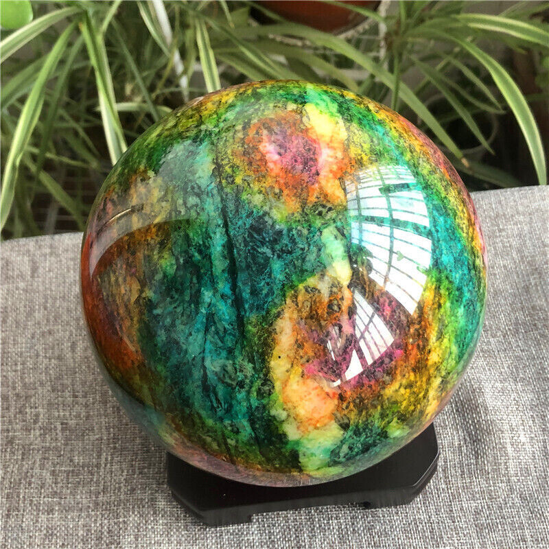Beautiful Seven Colors Jade sphere healing -Taiwan China (12.5 LB) X9