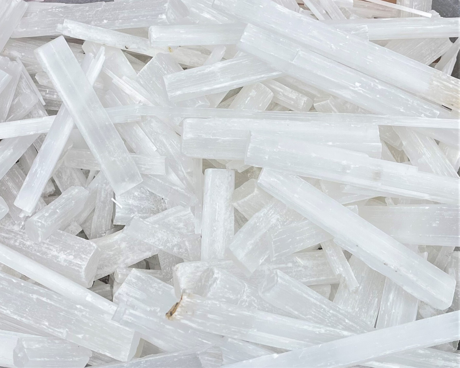 BULK 5 lb Wholesale Lot Selenite Logs Crystal Sticks Wand Blades CLEARANCE