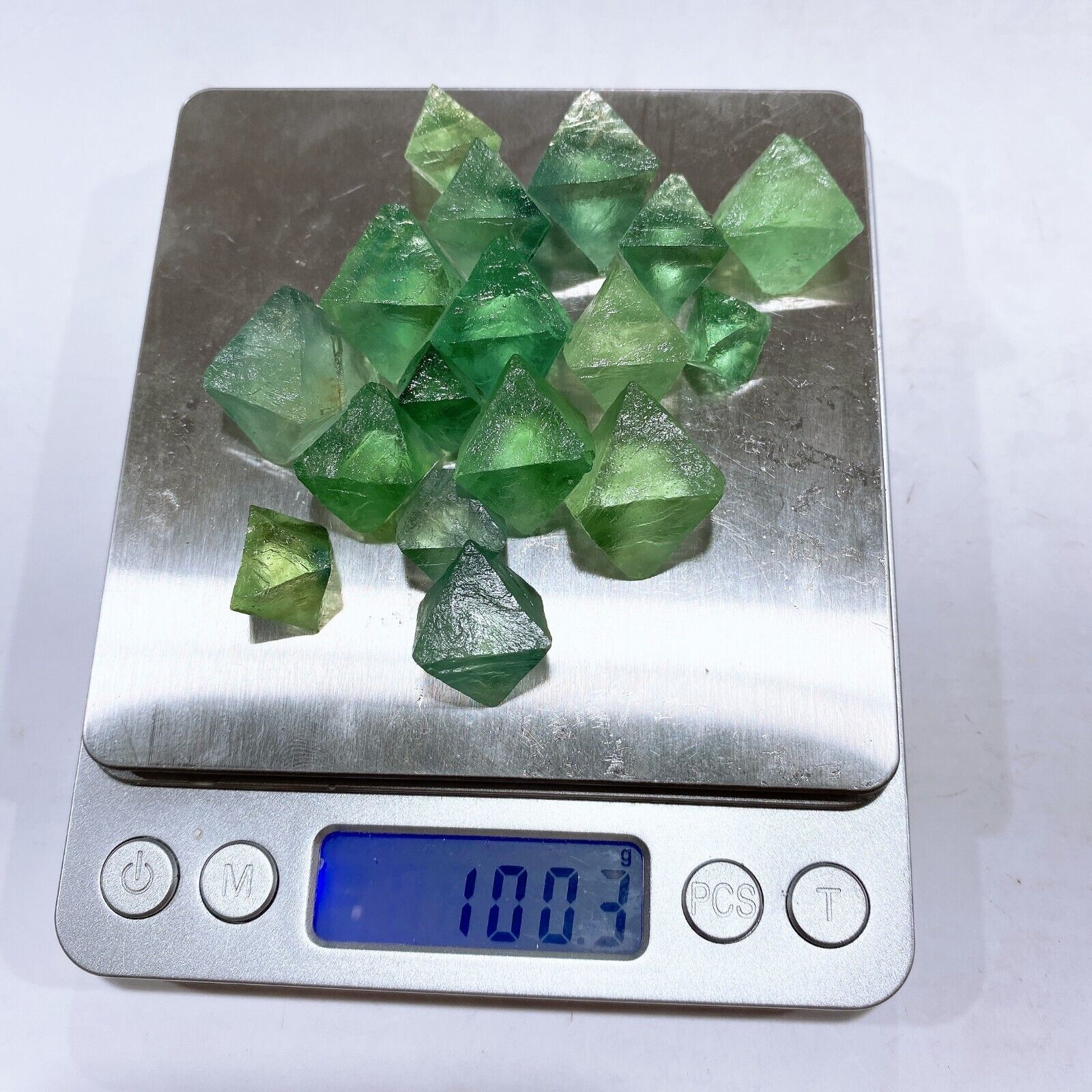 Green Fluorite Octahedron Crystals Mineral Stones Healing Reiki Meditation Craft