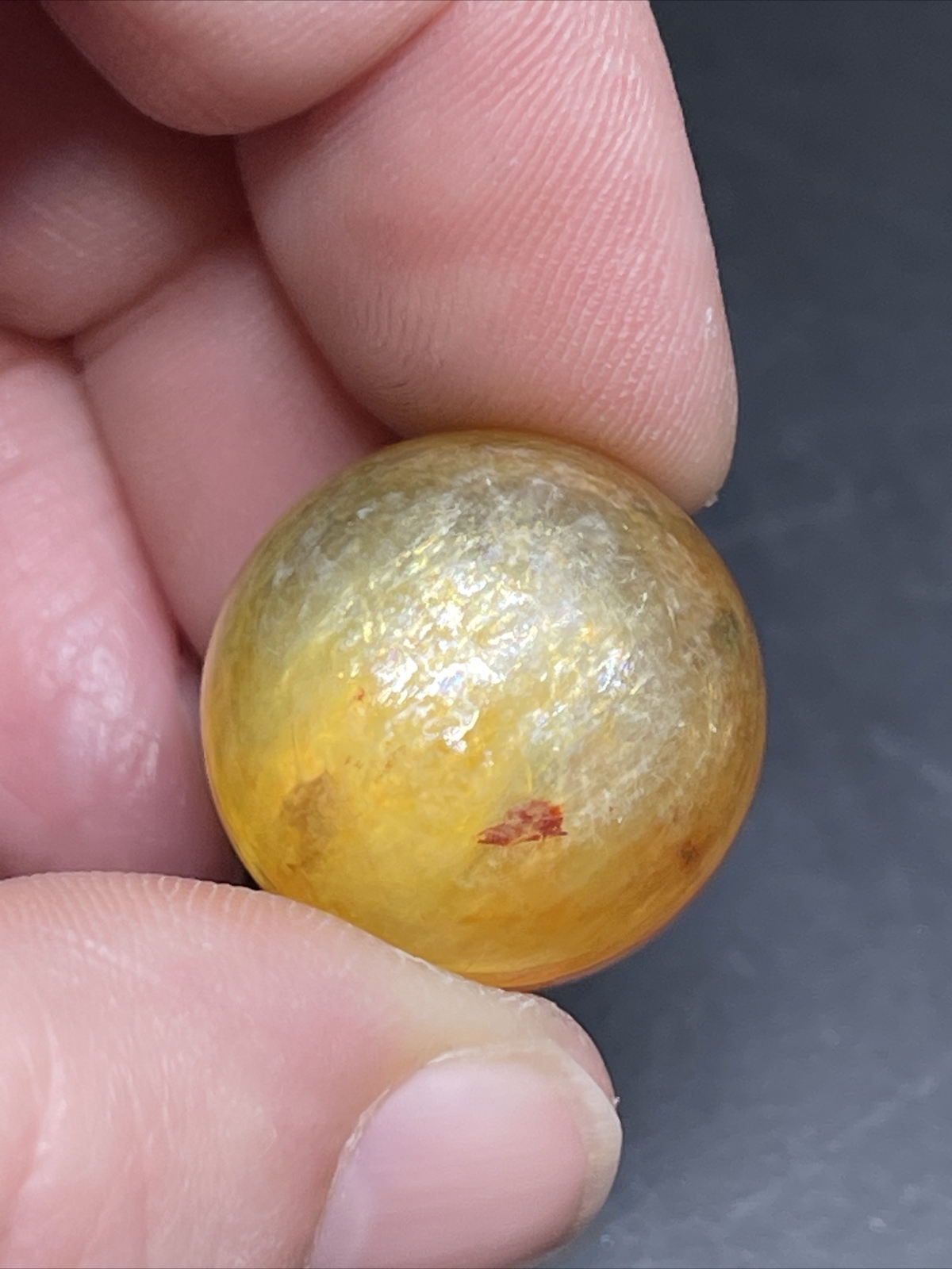 Yellow Mica Mini Sphere Ball Orb Marble Crystal 20.2mm