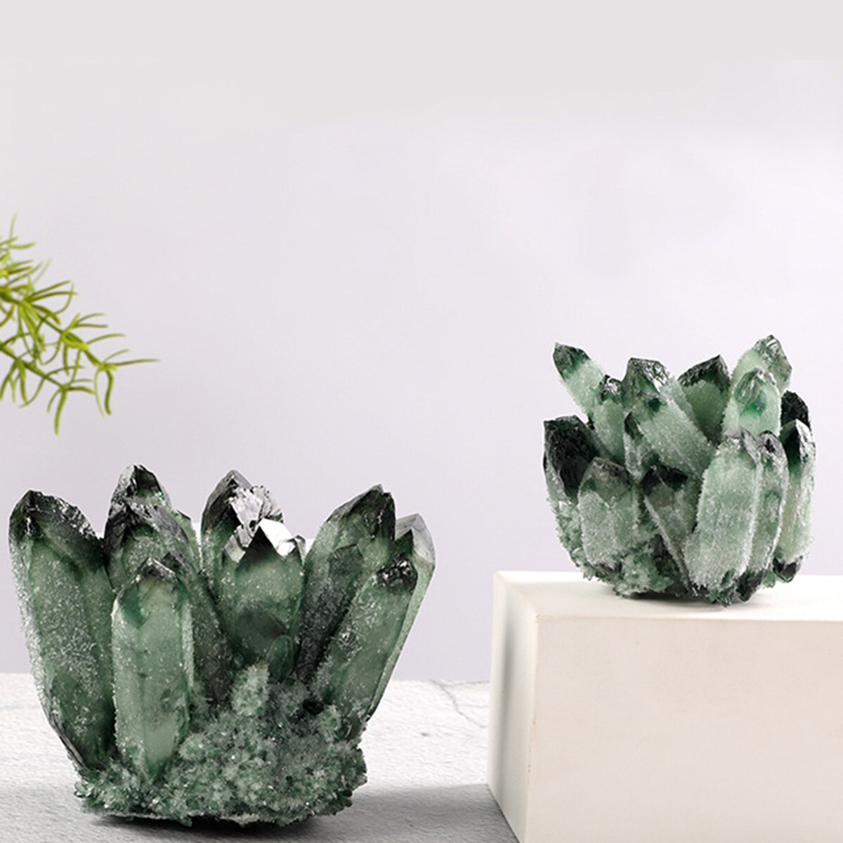 200g+Rare Large Raw Green Phantom Quartz Crystal Cluster Quartz Mineral Specimen