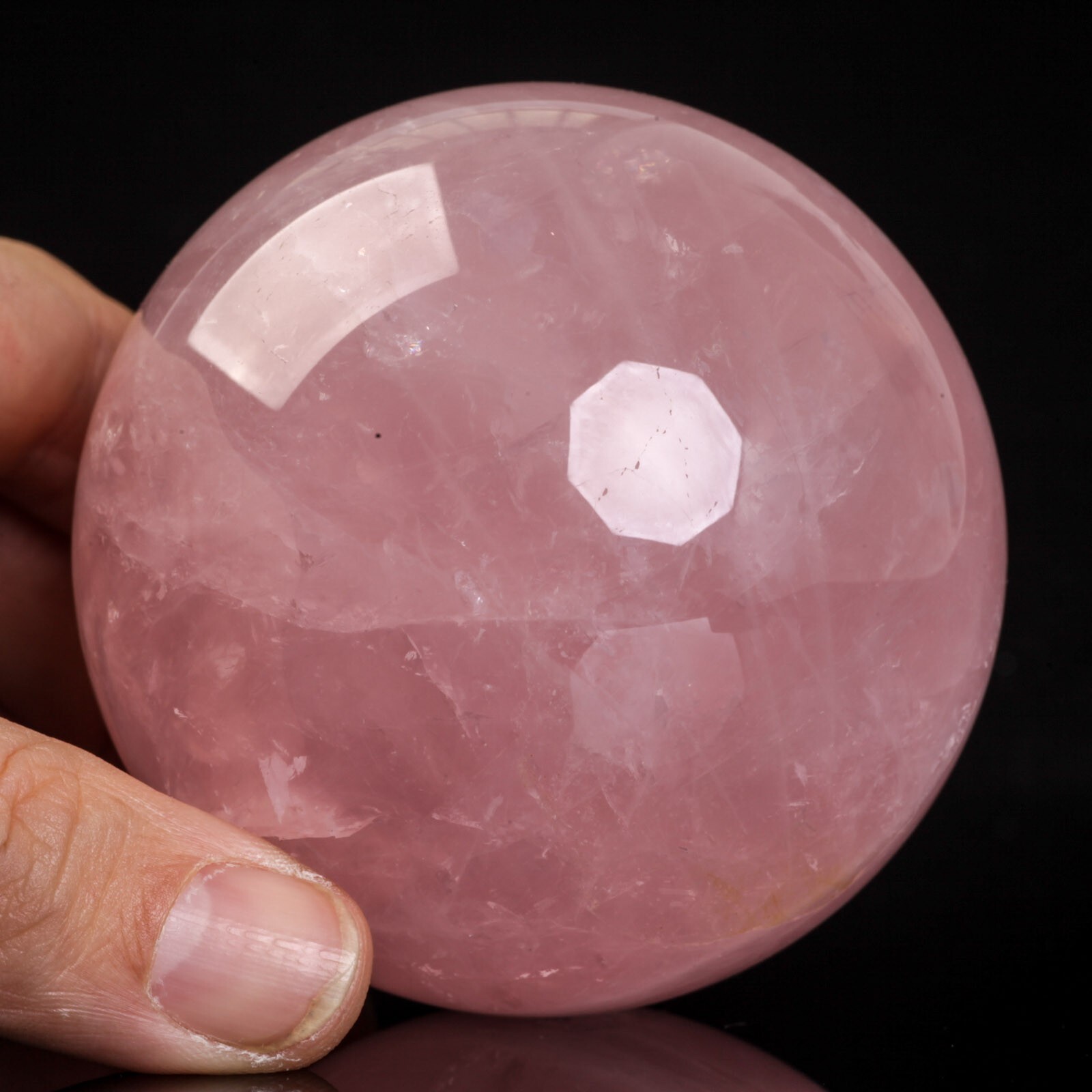 513g72mm Rose Quartz Sphere Crystal Ball Healing Natural Pink Decor Energy Stone