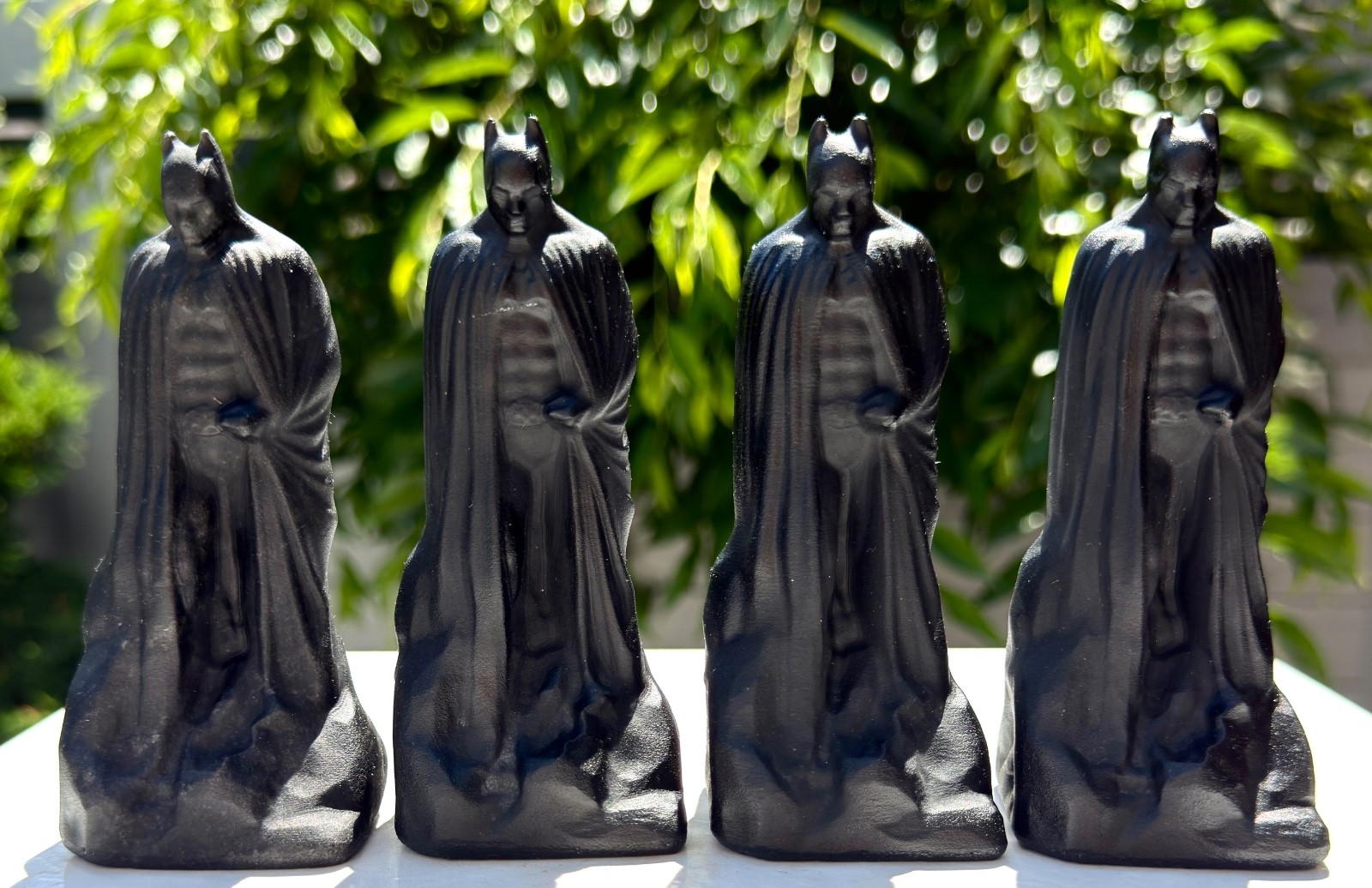 Wholesale 4 PCs 12cm Natural Black Obsidian Super Hero Carving Matte