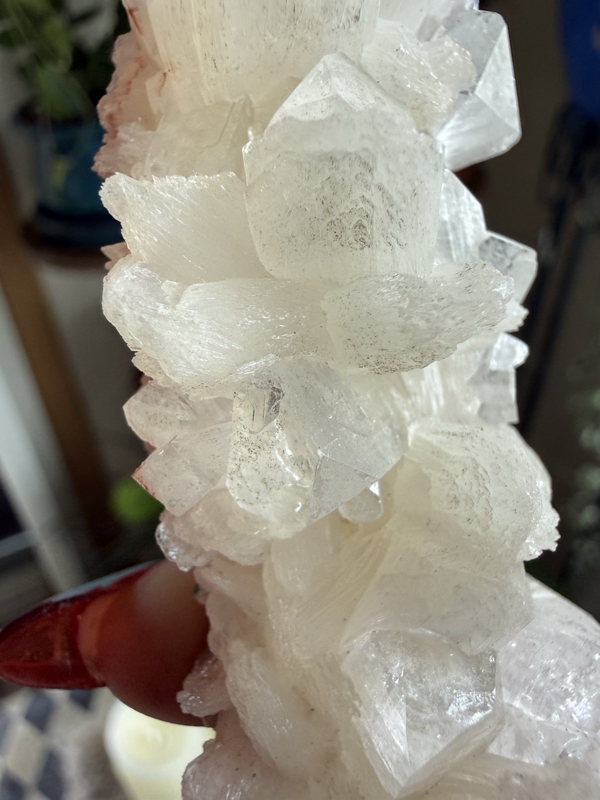 White Apophyllite Mineral Specimen with Green Matrix, Approx. 5.25 Inch