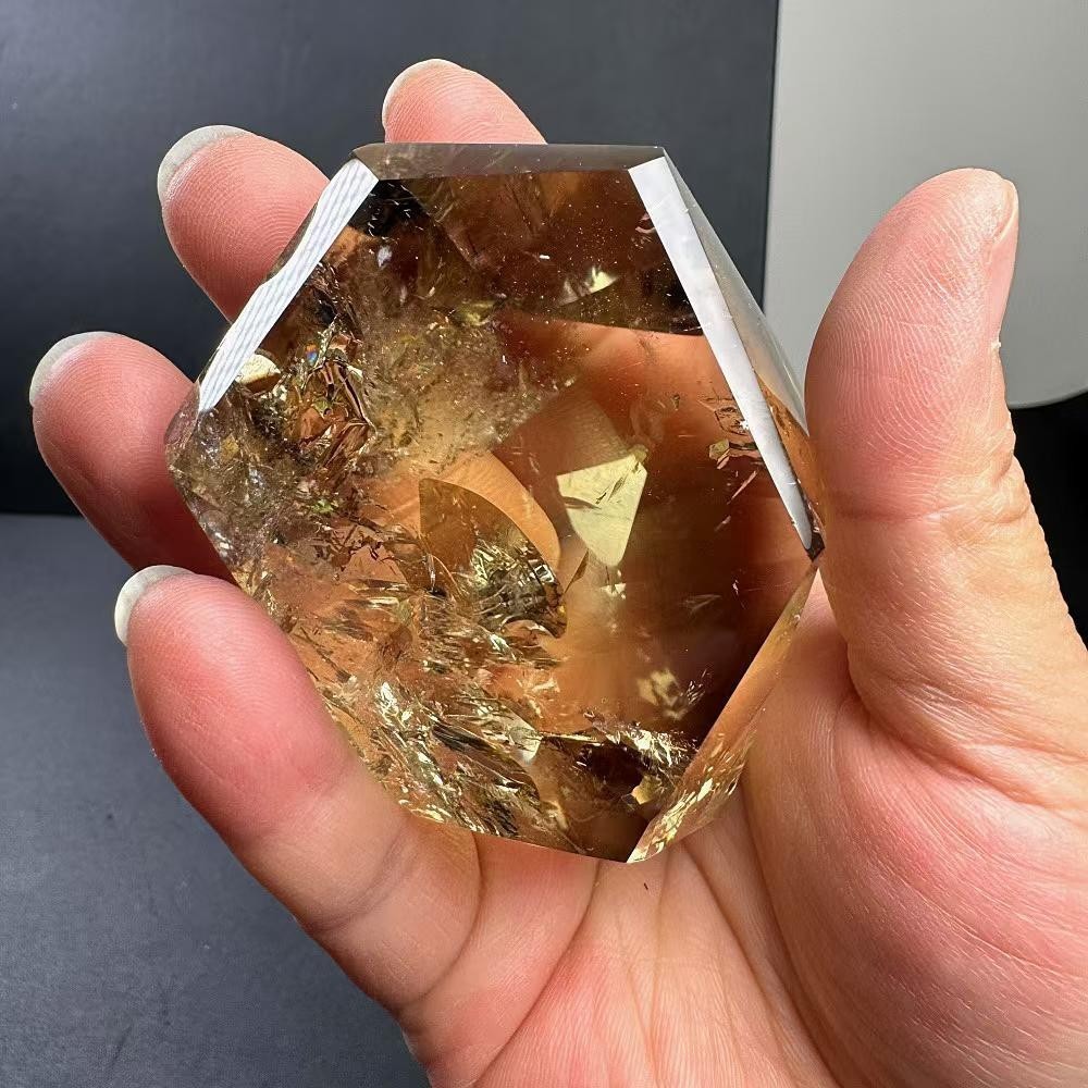 266g Natural Citrine Quartz Carved Freeform Crystal Reiki Healing Decor