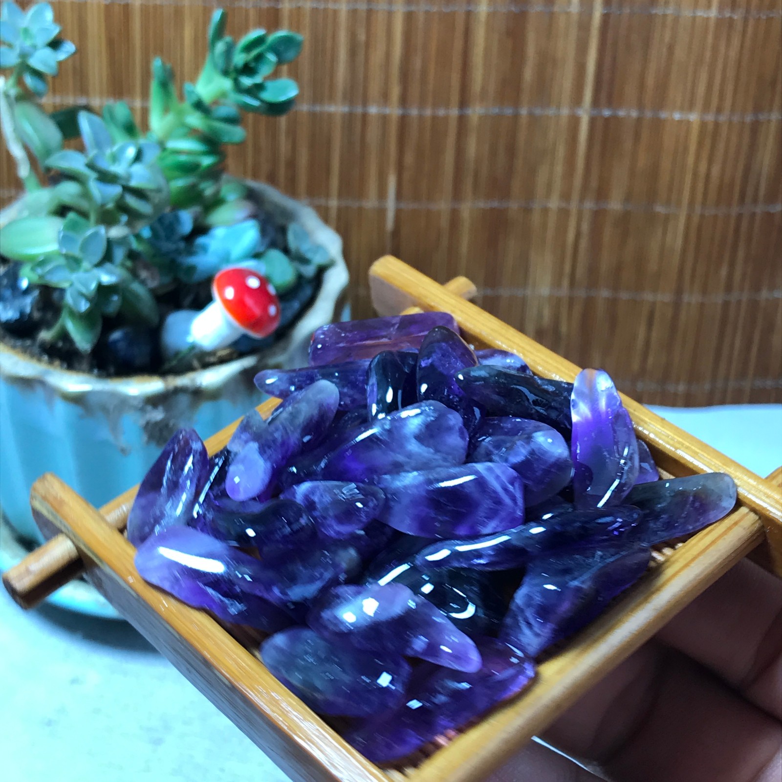 32pcs Natural Dreamy amethyst Crystal gemstone Polish Mineral Specimen 60g A6586