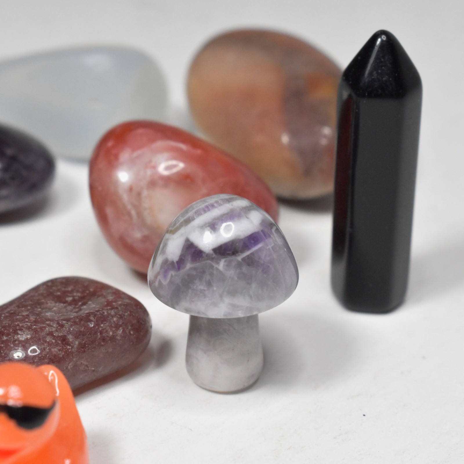 Assortment of Tumbled Stones Crystals Polished Rocks Mixed Lot Opalite Amethyst