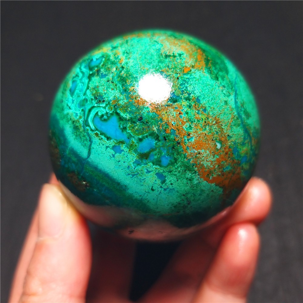 RARE 173.3G Natural Malachite Turquoise Blue Copper Ore Symbiotic Ball QQ206
