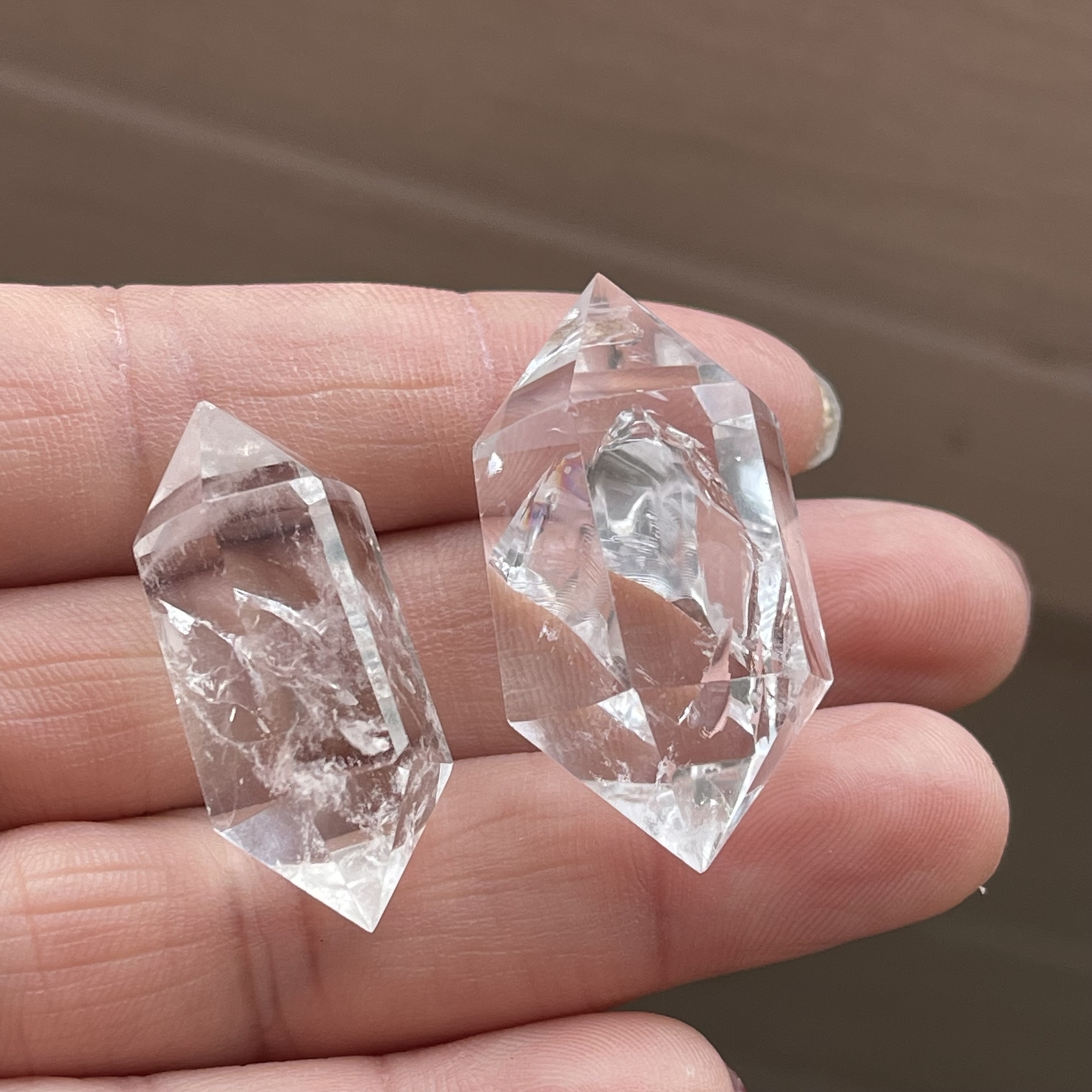 10pcs Natural clear quartz obelisk crystal double wand point healing 30-45mm