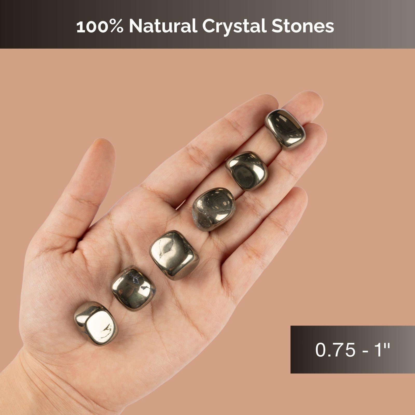 Pyrite Crystal Tumble Stone, Polished Stone for Meditation & Healing