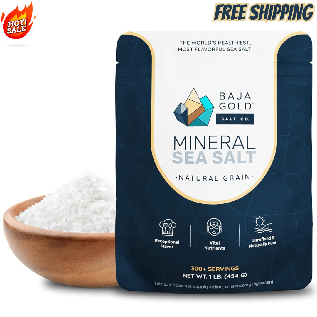 Baja Gold Mineral Sea Salt Natural Grain Crystals 1 Lb. Bag 1 Pound (Pack of 1)