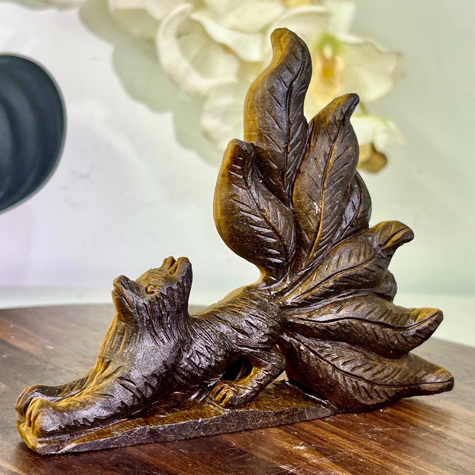320G Natural tiger eye stone products, handmade carved and polished spiritual j