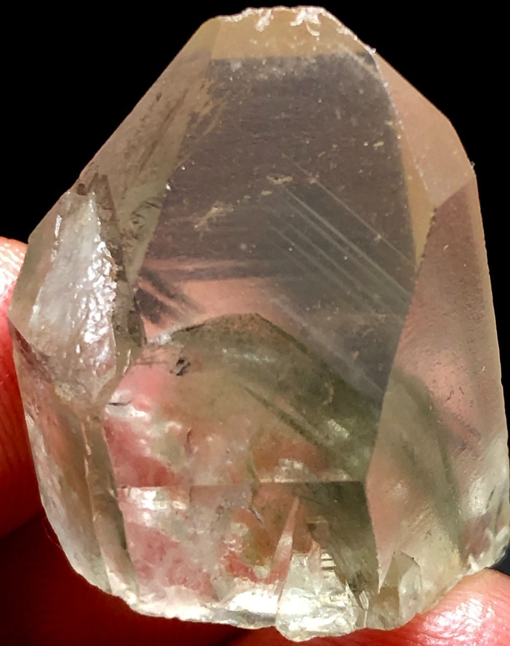 65ct Himalayan RARE Natural Lemurian Quartz Lemuria Crystal Point &pyramid t781