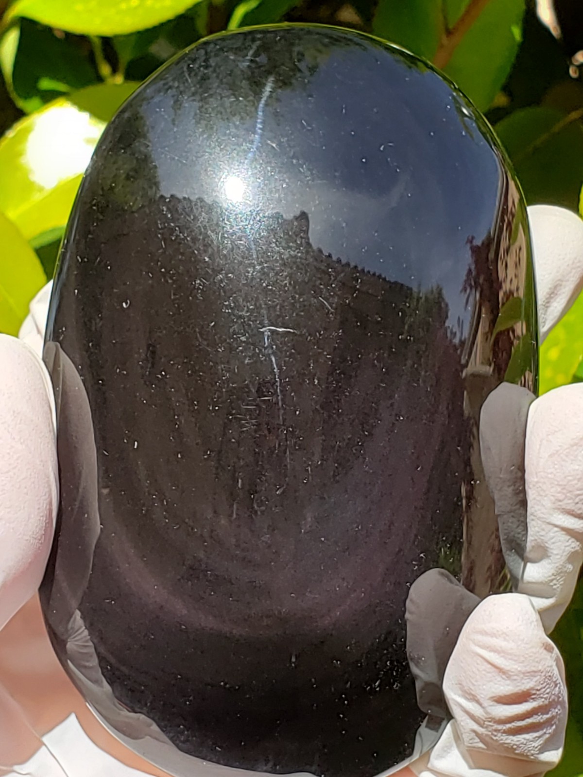 4.25″ Rainbow Obsidian Crystal Free Form Puffy Oval, 324g or 11.4 oz