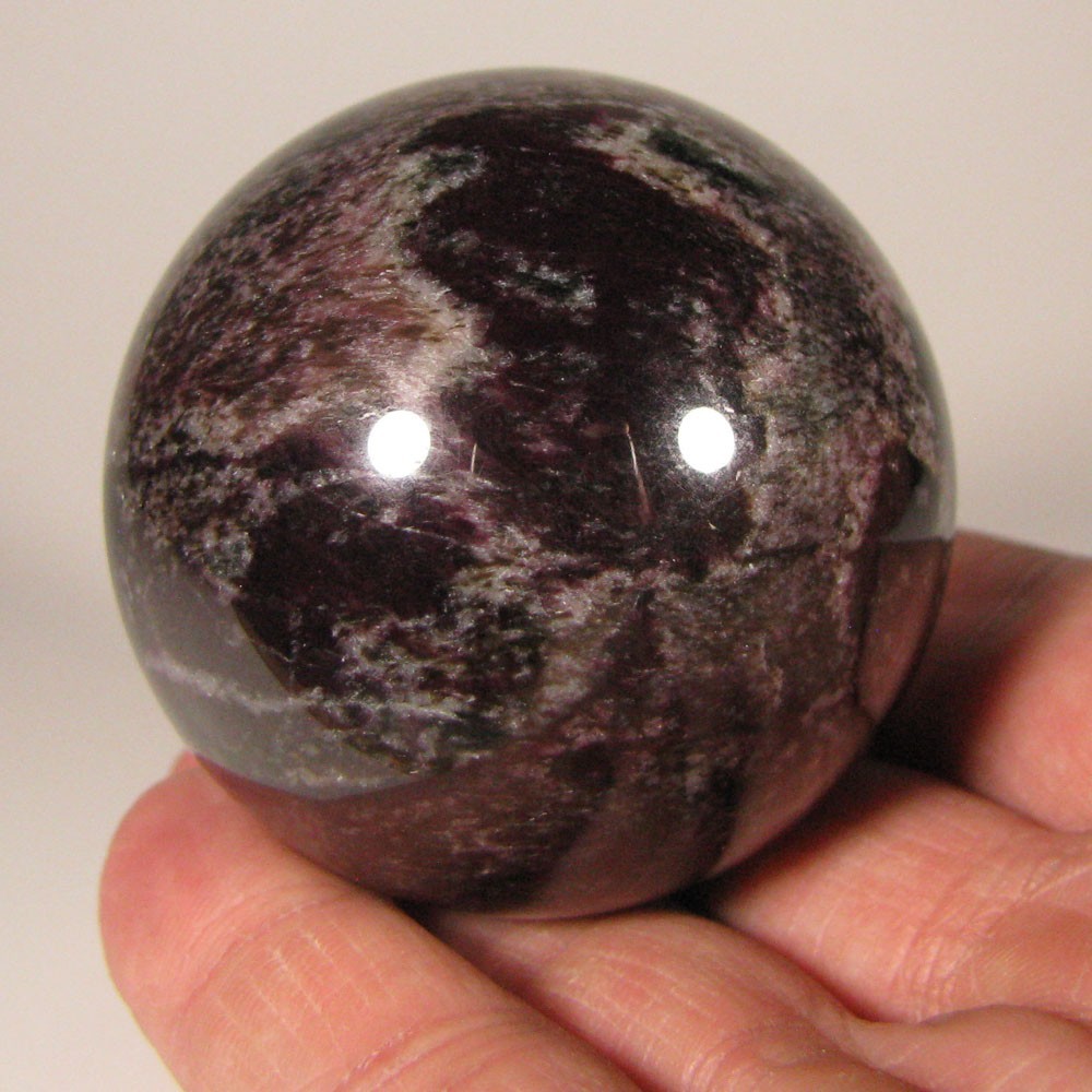 2.1″ PURPLE DUMORTIERITE Gemstone Sphere Ball w/ Stand – India – 54mm